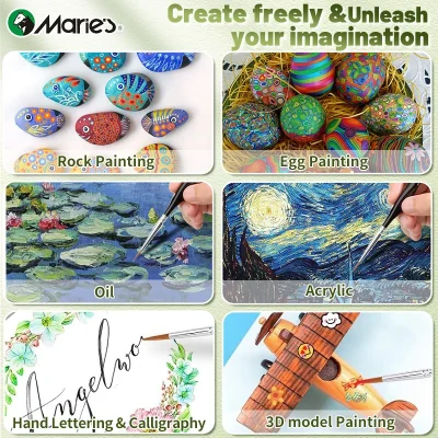 3/6pcs Marie's Micro Paint Brushes,Miniature Paintbrushes with Triangular Handles for Acrylic,Craft,Models,Mini Figure,Rock - Image 4