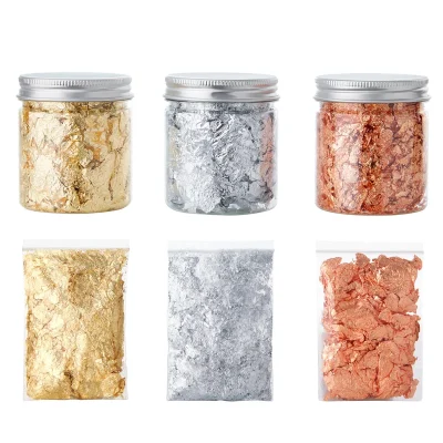 3g Imitation Gold Sliver Copper Foil Sequins Glitters Craft Leaf Flake Sheets Bulk For Gilding DIY Nail Art Decor Paper - Image 6