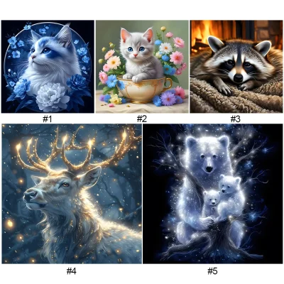 5D DIY Full Round Drill Diamond Painting Animal Kit Home Decor Art Craft 30x30cm - Image 8