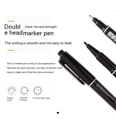 10Pcs Twin Tip Permanent Art Markers Pens, Fine Point, Waterproof, Oily, Black,Red,Blue Ink, Painting, Office & School Supplies - Image 5