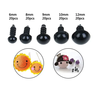 100pcs Black Plastic Safety Eyes For Toys Amigurumi Diy Kit Crafts TeddyBear Soft Toy Eye 6mm 8mm 12mm Toy Eyes Doll Accessories - Image 3