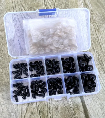 100pcs Black Plastic Safety Eyes For Toys Amigurumi Diy Kit Crafts TeddyBear Soft Toy Eye 6mm 8mm 12mm Toy Eyes Doll Accessories