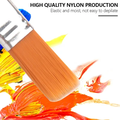 Nylon Paint Brush Smooth Wooden Handle Watercolor Brushes 12 Sizes High Quality For Acrylic Oil Painting School Art Supplies - Image 6