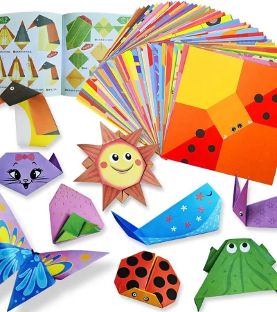 Origami Kit 30/96 Sheets Origami Paper Craft Guiding Book DIY Art Craft Projects Supplies for Beginners Children Kids Boys Girls