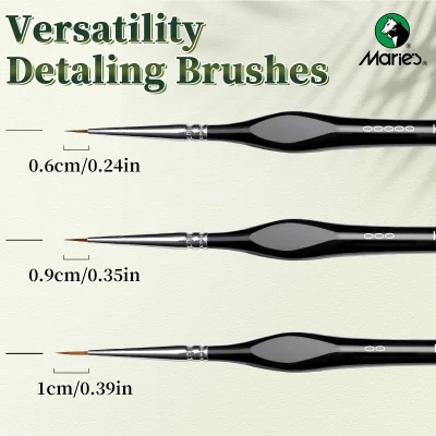 3/6pcs Marie's Micro Paint Brushes,Miniature Paintbrushes with Triangular Handles for Acrylic,Craft,Models,Mini Figure,Rock - Image 5