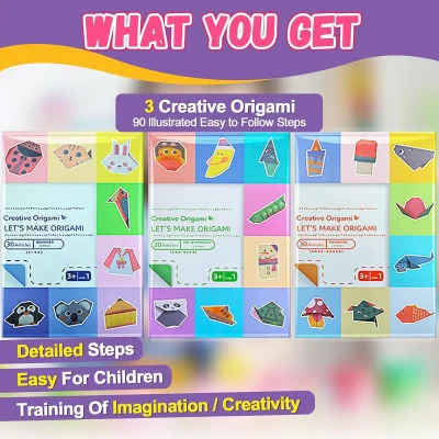 Origami Kit 30/96 Sheets Origami Paper Craft Guiding Book DIY Art Craft Projects Supplies for Beginners Children Kids Boys Girls - Image 2