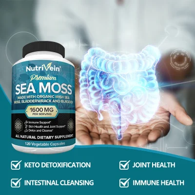 Vegetarian Organic Sea Moss Supports Immune System, Joint Health Intestinal Cleansing Detoxification & Cleansing Skin Supplement - Image 6