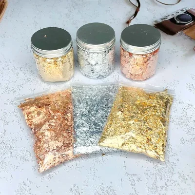 3g Imitation Gold Sliver Copper Foil Sequins Glitters Craft Leaf Flake Sheets Bulk For Gilding DIY Nail Art Decor Paper - Image 2