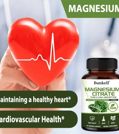 Magnesium Citrate Supplement - Supports Heart, Cardiovascular, Immune Health, Energy Metabolism, Gut Digestion