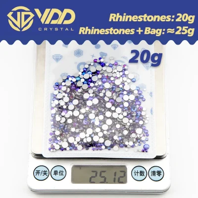 VDD Wholesale High Quality New Color SS6-SS20 Mix Size Glass Rhinestones Crystal Flat Back Stones Nail Art Craft DIY Decorations - Image 3