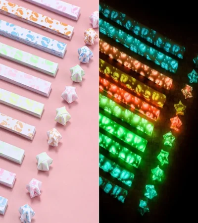 210 Sheets Luminous Origami Stars Paper 10 Colors Strips Lucky Star Decor Folding Paper Craft Paper DIY Arts Crafting Supplies