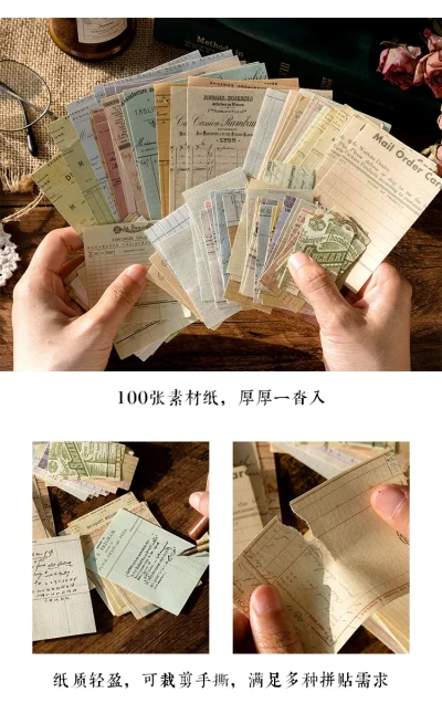 100 pcs Vintage Aesthetic material paper Scrapbooking Set Planner hand made Diary Album compilation Junk Journal Supplies - Image 4