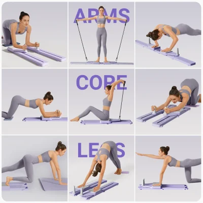 2-in-1 Abs & Ski Board - Portable Core/Leg Trainer, Split Pilates-Reformer for Home Gym, Lightweight Full-Body Fitness - Image 3