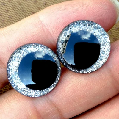 20pcs 18mm Eccentric-Pupil Glitter Flat Safety Eyes For Crochet Toys Amigurumi Crafts DIY Funny Toy Eyes Animal Doll Accessories - Image 3