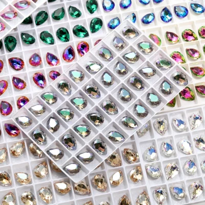 7x10mm 4320 Pear Drop Rhinestones Glitter K9 Glass Crystal Strass Glue on Nails Art Crafts Supplies Jewelry Making Accessories - Image 2