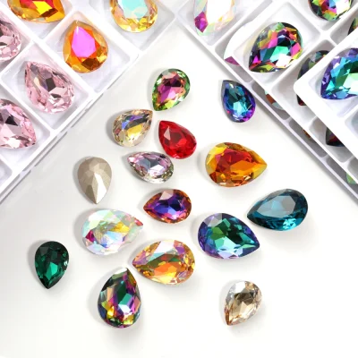 7x10mm 4320 Pear Drop Rhinestones Glitter K9 Glass Crystal Strass Glue on Nails Art Crafts Supplies Jewelry Making Accessories - Image 3