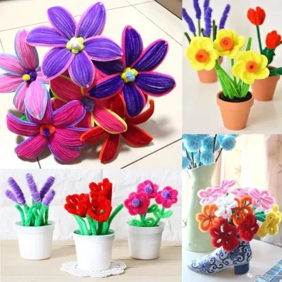 100pcs Colorful Chenille Stems Pipe Cleaners Kids Educational Toys Handmade Plush Tinsel Twist Sticks For DIY Craft Supplies - Image 9