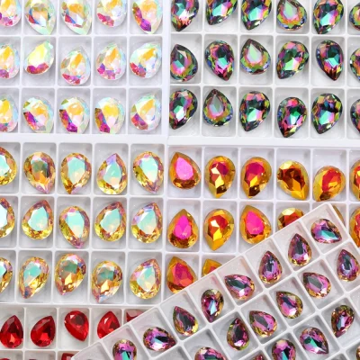 7x10mm 4320 Pear Drop Rhinestones Glitter K9 Glass Crystal Strass Glue on Nails Art Crafts Supplies Jewelry Making Accessories - Image 4