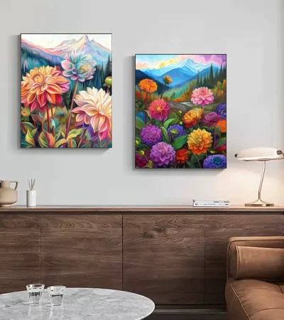 SDOYUNO-Diy Painting By Numbers,Flowers,Arts Craft,Handicraft,Handmade,Acrylic Paints Kit,Color Markers,Digital,Wall Art Picture