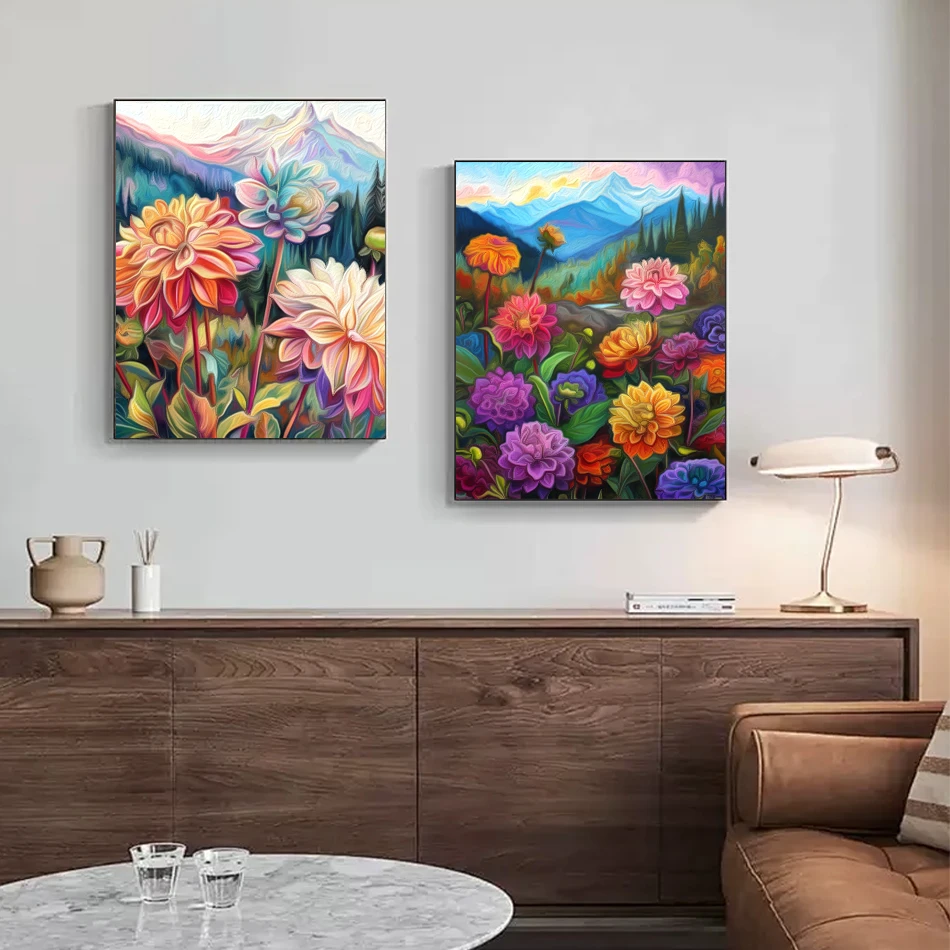 SDOYUNO-Diy Painting By Numbers,Flowers,Arts Craft,Handicraft,Handmade,Acrylic Paints Kit,Color Markers,Digital,Wall Art Picture
