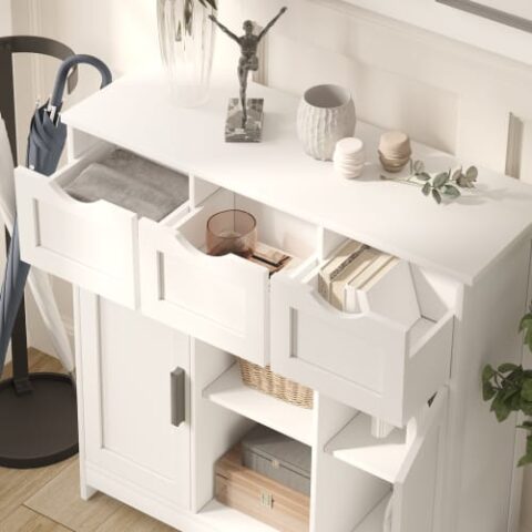 Storage Cabinets,Wooden Floor Cabinet,with Drawers And Shelves Storage Cabinets,Accent Cabinet For Living Room,Bedroom,Bathroom Furniture Home Decor - Image 6
