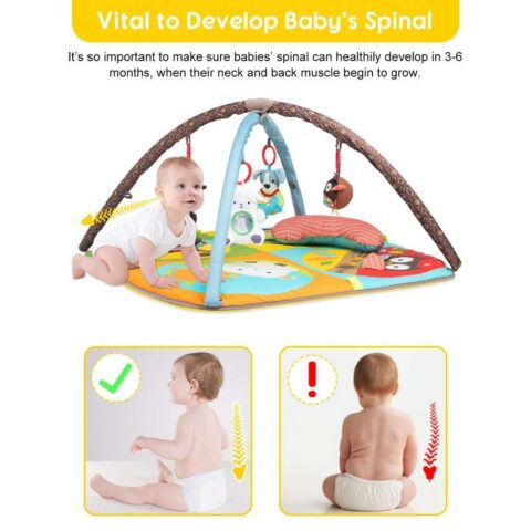 Keeygo Baby Play Mat Zoo Theme Sensory Infant Toys Keep Baby Occupied Toddler Activity Gym Develop Neck Strength - Image 2