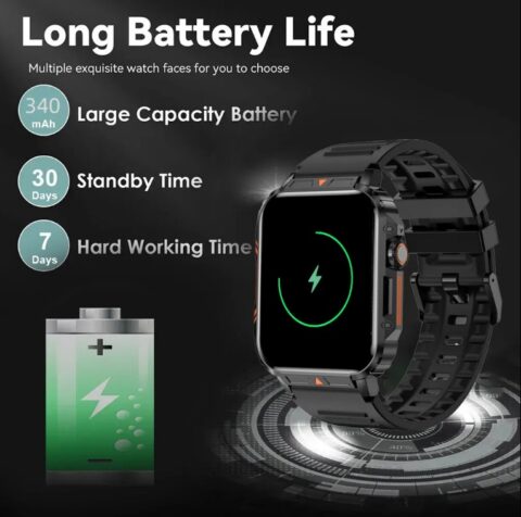 L81 Outdoor Sports Square Smartwatch Fitness Tracker Waterproof, Fro Men, IOS and Android - Image 3