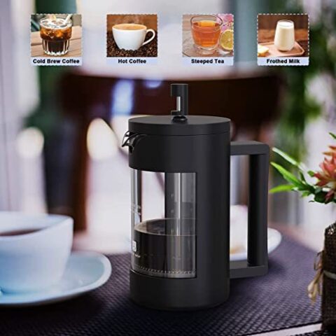 French Press Coffee Maker, Camping Plastic Glass French Coffee Press, Medium Size Tea And Frothed Milk Press,100 Percent BPA Free Prensa Francesa, Rust-Free And Dishwasher Safe,12 Oz & 21 Oz - Image 3