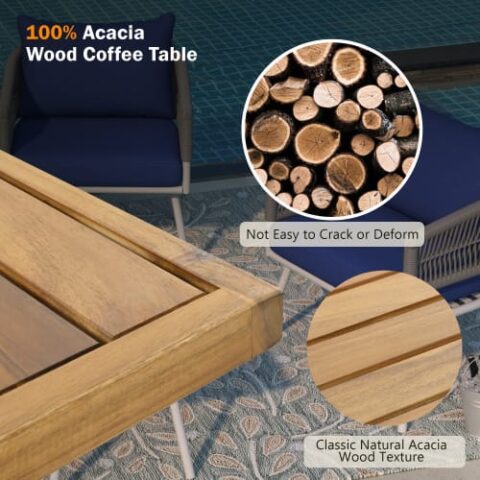 4-piece Bohemian Rope Terrace Furniture Set - Image 7