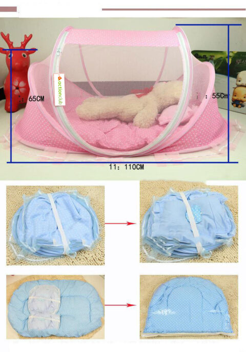 Foldable Baby Bed Net With Pillow Net 2 pieces Set - Image 5