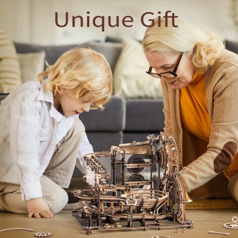 Robotime ROKR Marble Night City 3D Wooden Puzzle Games Assembly Waterwheel Model Toys For Children Kids Birthday Gift - Image 7