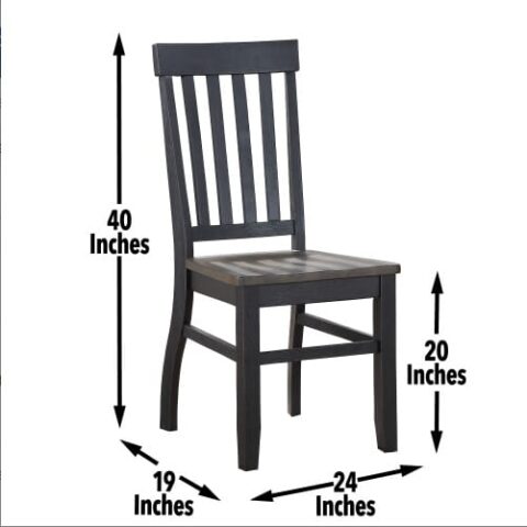 Farmhouse 5pc Dining Set Two-Tone Finish, Cottage Style Table, Schoolhouse Chairs - Image 6