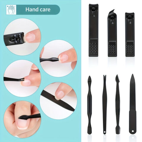 10-piece Black Nail Clipper Set With Travel Case, Professional Cuticle Nippers And Nail Clippers, Complete Grooming Kit For Home And Travel - Image 3