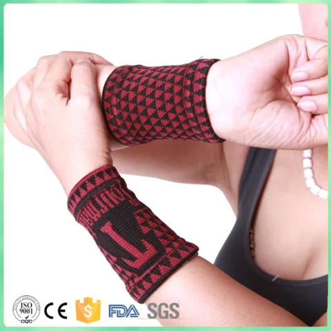 2pcs Nano Tourmaline Elastic Magnetic Protective Sports Wrist Support wrist belt - Image 2
