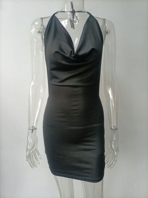 Summer Deep V-neck Dress Temperament Sling Backless Halter Dresses Women's Clothing - Image 7