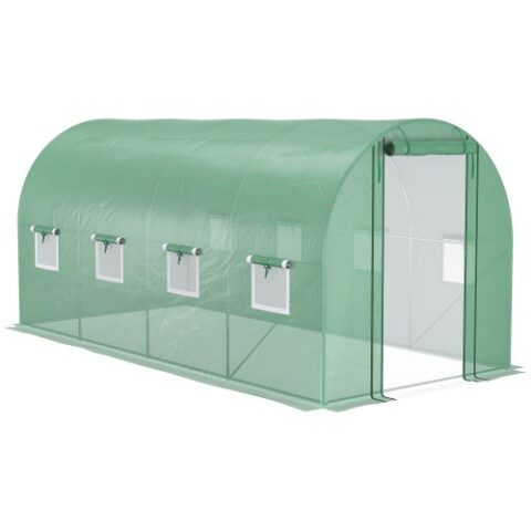 Walk In Tunnel Circular Greenhouse With Mesh Doors And 8 Windows - Image 6