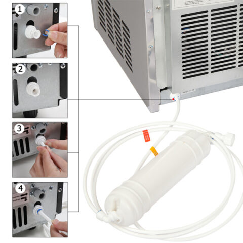 US Standard Ice Maker Silver Stainless Steel Transparent Frosted Lid - Image 5