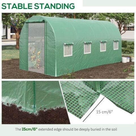 Walk In Tunnel Circular Greenhouse With Mesh Doors And 8 Windows - Image 10