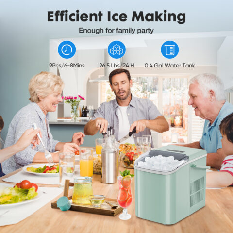 Portable 1.5 litre Ice Maker with 6 bullet shaped ice cubes. - Image 4