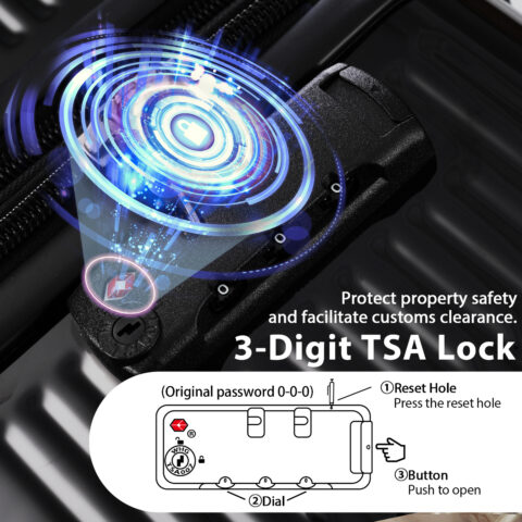 3 Piece Set Of Hard Shell Suitcases With Wheels, Light Expandable Travel Suitcase With TSA Lock - Image 4