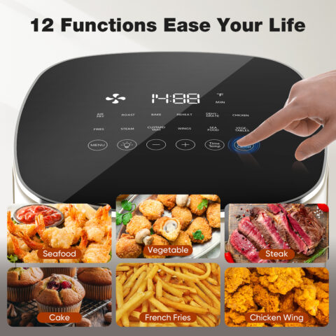Air Fryer 6 Quart Capacity With Window Square Air Fryer 12-in-1 - Image 6