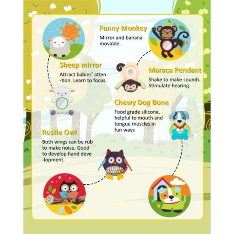 Keeygo Baby Play Mat Zoo Theme Sensory Infant Toys Keep Baby Occupied Toddler Activity Gym Develop Neck Strength - Image 7