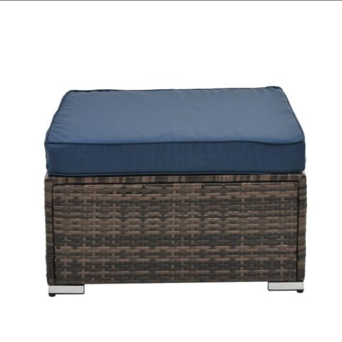 Patio Furniture, Outdoor Furniture, Seasonal PE Wicker Furniture, 4 Set Wicker Furniture With Tempered Glass Coffee Table - Image 7