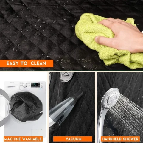 Dog Car Rear Seat Protective Cover Waterproof Dirt Resistant Pet Seat Cover Black Shoulder Strap Hammock Pet Travel Mattress - Image 5