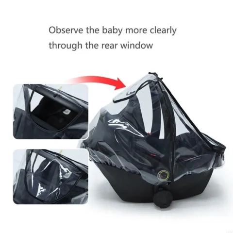 K92D Baby Car for Seat Rain Cover EVA Stroller Weather Shield Waterproof Windproof Breathable Clear Raincoat