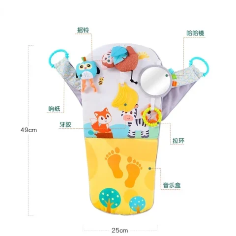 Rear Facing Car Seat Toy Baby Kick&Play Activity Center Car Seat Activity Arch with Music Mirror Rattle Toys for Children Travel - Image 4