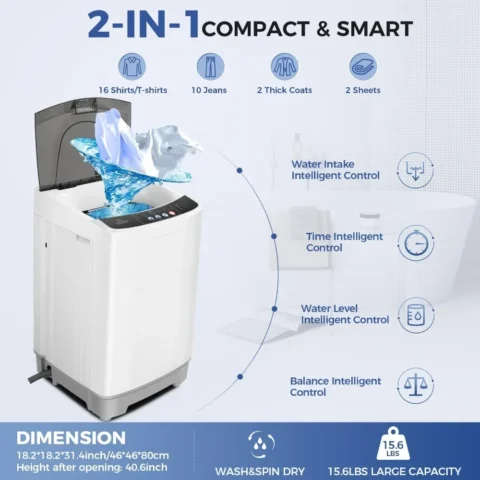 Portable Washing Machine with Drain Pump, Full-Automatic - Image 2