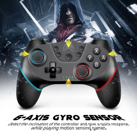 Bluetooth Wireless Controller For Switch Gamepad Controle Compatible With Pc Joystick With 6-Axis/Turbo/Ergonomic Function - Image 4