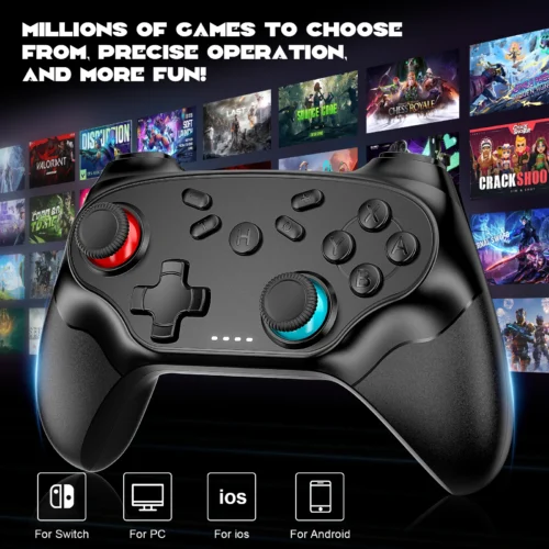 Wireless Controller For Pc/Switch/Oled/Ios/Android Bluetooth Gamepads Turbo Game Controller Vibration Control Console Remote