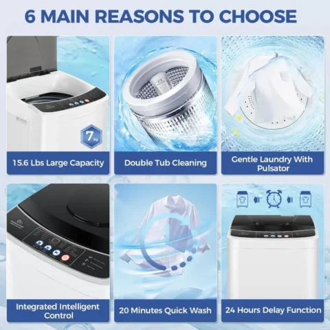 Portable Washing Machine with Drain Pump, Full-Automatic - Image 5